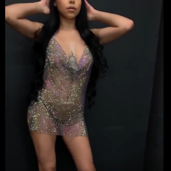 Dresses & Skirts - 🎉Just In🎉Backless Metallic Dianante Halter Mini